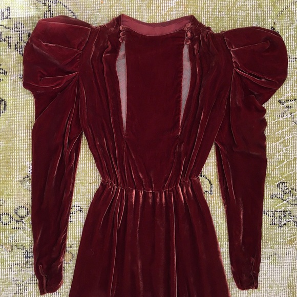 Vintage Dresses & Skirts - 1930s Silk Velvet Luminous Copper Dress